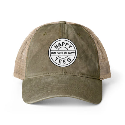 Happy Tees® Cap (Women's Washed Mesh-Back, Embroidery)  Hats  HAPPY TEES® BRAND