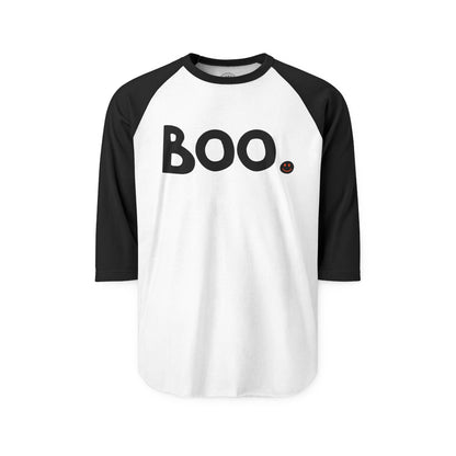 BOO Happy Tee (Long Sleeve Raglan)  Long-sleeve 2XL / White/Black HAPPY TEES® BRAND