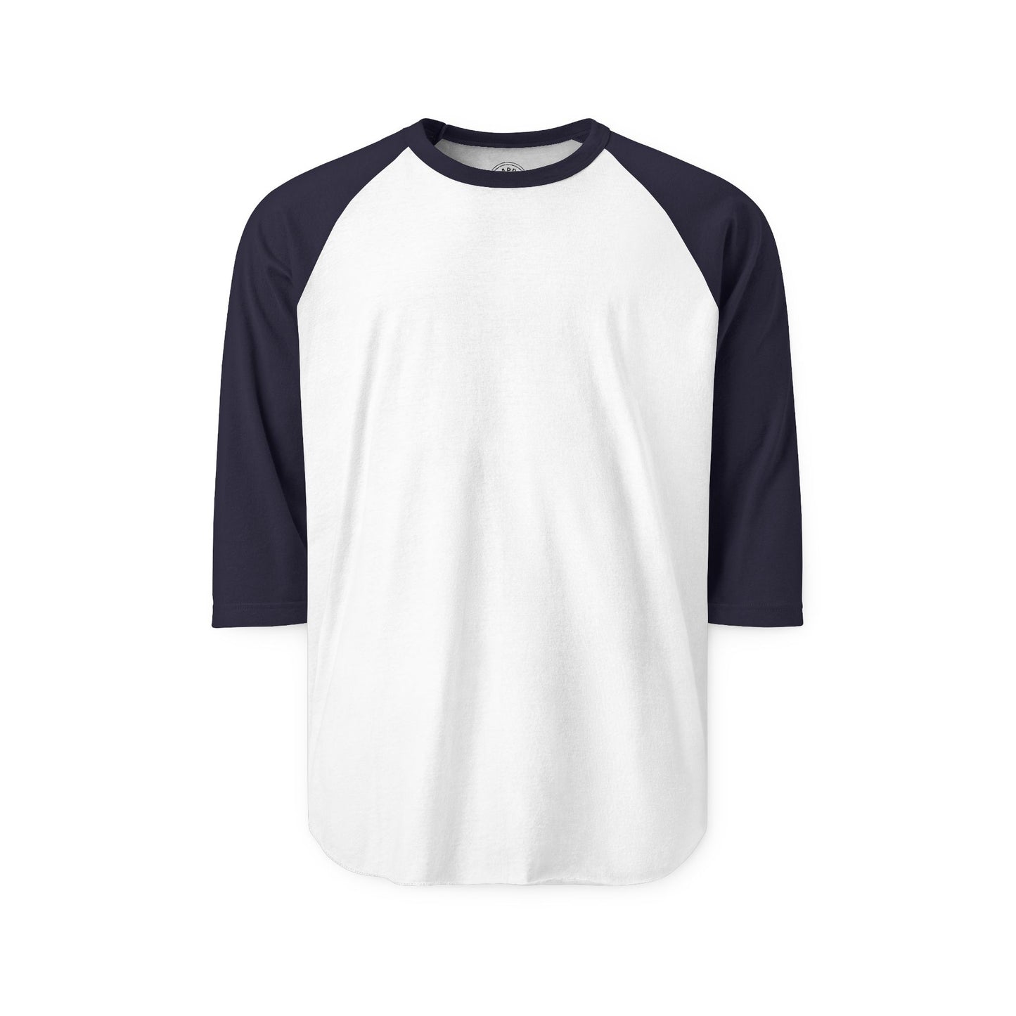 BASIC Happy Tee (Long Sleeve Raglan)  Long-sleeve 2XL / White/Navy HAPPY TEES® BRAND