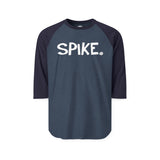 SPIKE Happy Tee (Long Sleeve Raglan)  Long-sleeve 2XL / Heather Denim/Navy HAPPY TEES® BRAND
