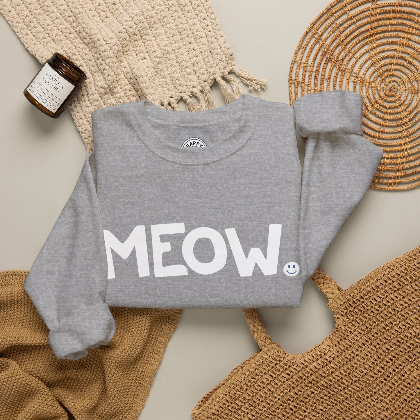 MEOW Happy Tee (Sweatshirt)  Sweatshirt  HAPPY TEES® BRAND