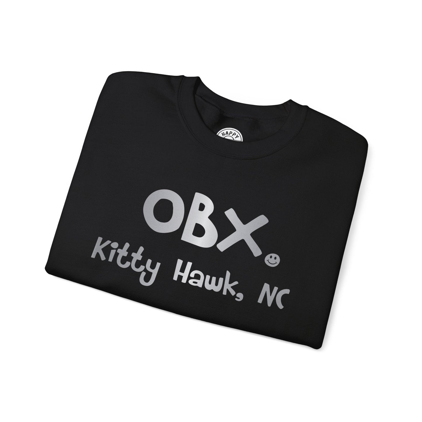 OBX Happy Tee (Sweatshirt, Silver) Printify