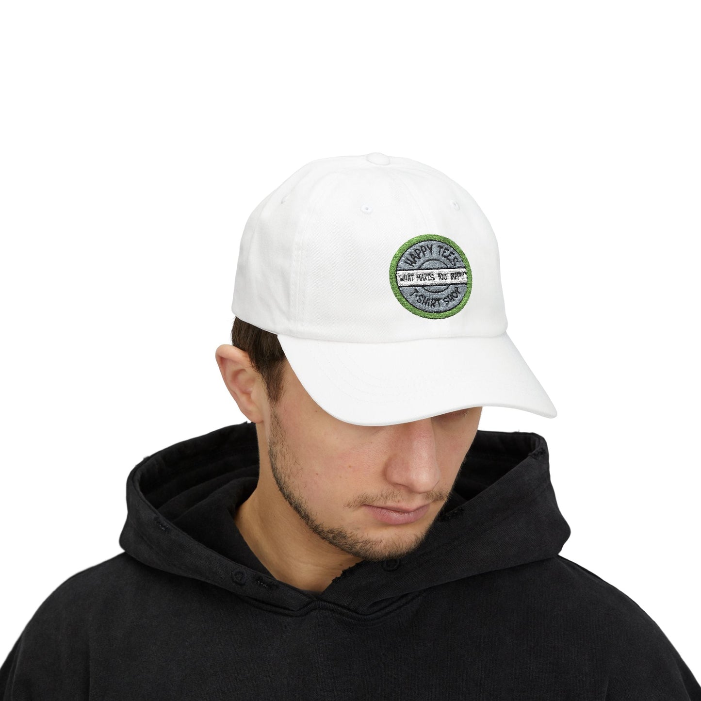 Happy Tees® Cap (Circular Logo T-Shirt Shop, Embroidery)  Hats  HAPPY TEES® BRAND