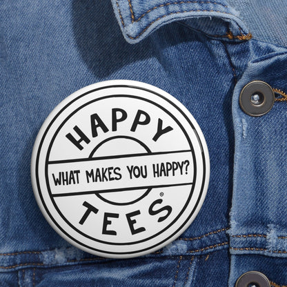 Happy Tees® Pin Buttons (black and white)  Accessories  HAPPY TEES® BRAND