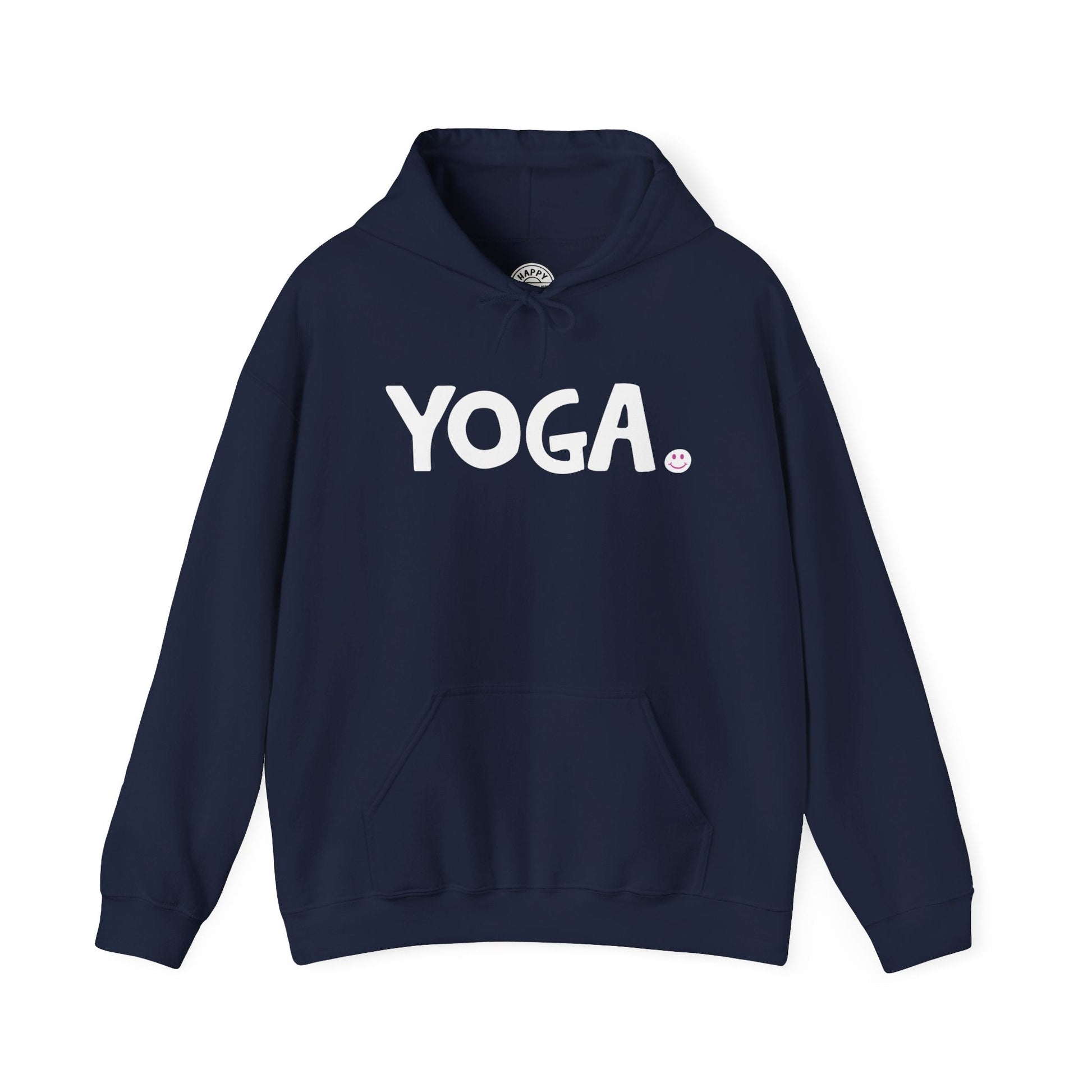 YOGA Happy Tee (Hoodie)  Hoodie S / Navy HAPPY TEES® BRAND