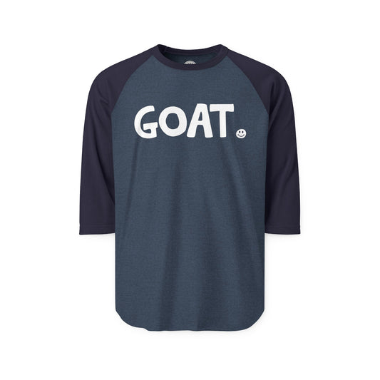 GOAT Happy Tee (Long Sleeve Raglan)  Long-sleeve 2XL / Heather Denim/Navy HAPPY TEES® BRAND