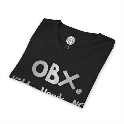 OBX Happy Tee (V-Neck, Silver)