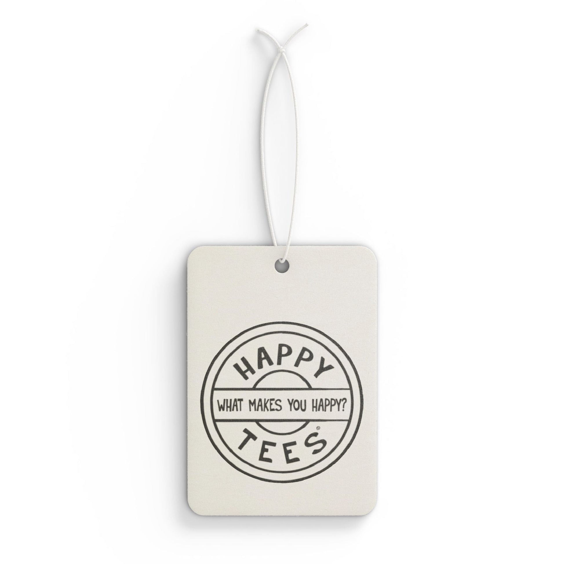 Happy Tees® Air Freshener (black and white)  Accessories 2.75'' × 4'' / Rectangle / Pine HAPPY TEES® BRAND