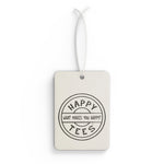 Happy Tees® Air Freshener (black and white)  Accessories 2.75'' × 4'' / Rectangle / Pine HAPPY TEES® BRAND