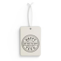 Happy Tees® Air Freshener (black and white)  Accessories 2.75'' × 4'' / Rectangle / Pine HAPPY TEES® BRAND