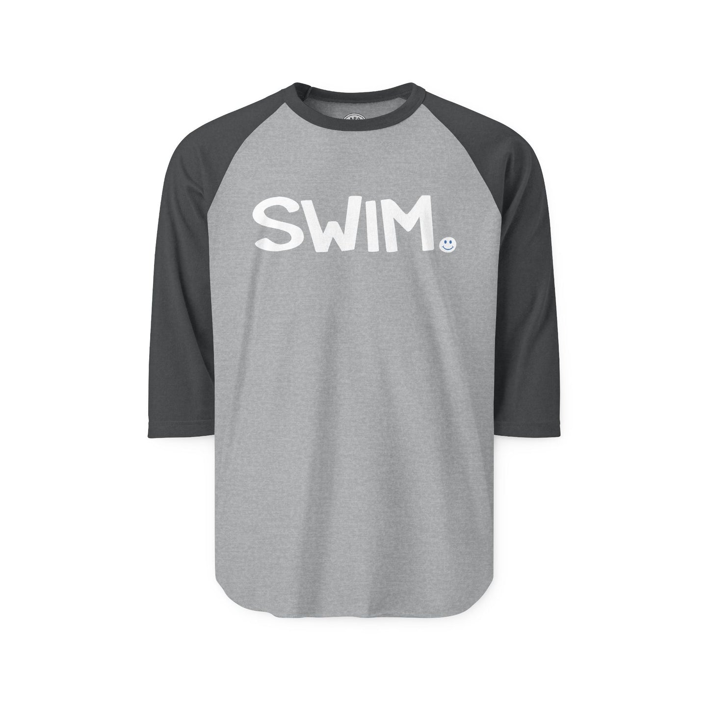 SWIM Happy Tee (Long Sleeve Raglan)  Long-sleeve 2XL / Heather Grey/Heather Charcoal HAPPY TEES® BRAND