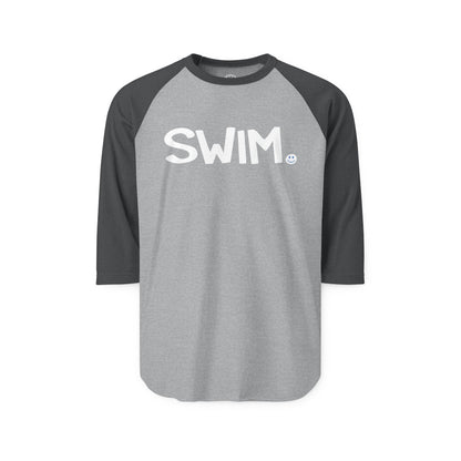 SWIM Happy Tee (Long Sleeve Raglan)  Long-sleeve 2XL / Heather Grey/Heather Charcoal HAPPY TEES® BRAND