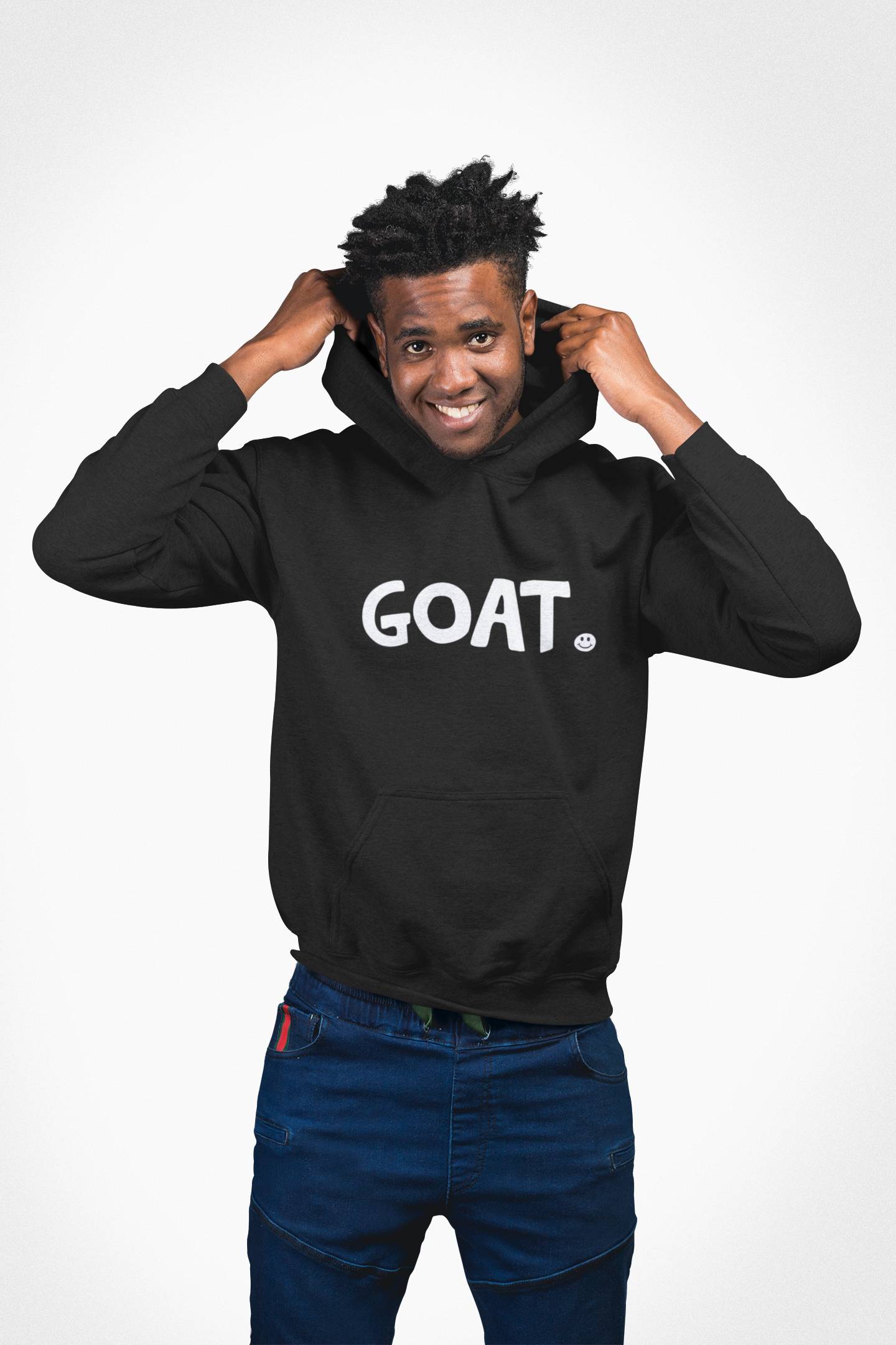 GOAT Happy Tee (Hoodie)  Hoodie  HAPPY TEES® BRAND