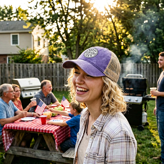 Happy Tees® Cap (Women's Washed Mesh-Back, Embroidery)  Hats  HAPPY TEES® BRAND