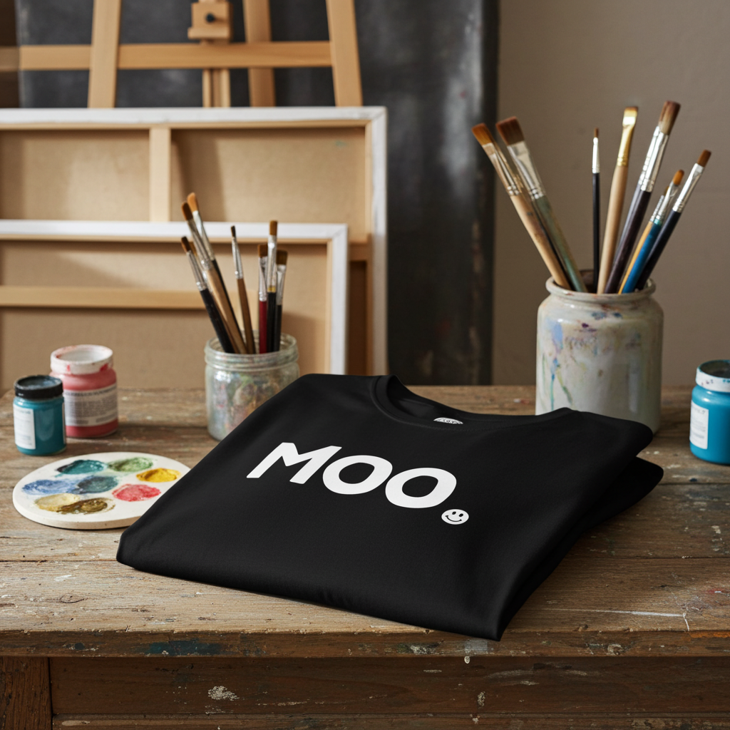 MOO Happy Tee (Women's Tee)  T-Shirt  HAPPY TEES® BRAND