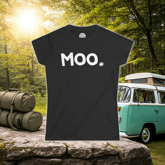 MOO Happy Tee (Women's Tee)  T-Shirt  HAPPY TEES® BRAND