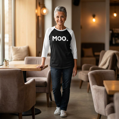 MOO Happy Tee (Long Sleeve Raglan)  Long-sleeve  HAPPY TEES® BRAND