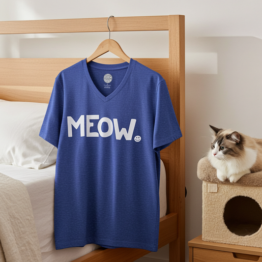 MEOW Happy Tee (V-Neck)  V-neck  HAPPY TEES® BRAND