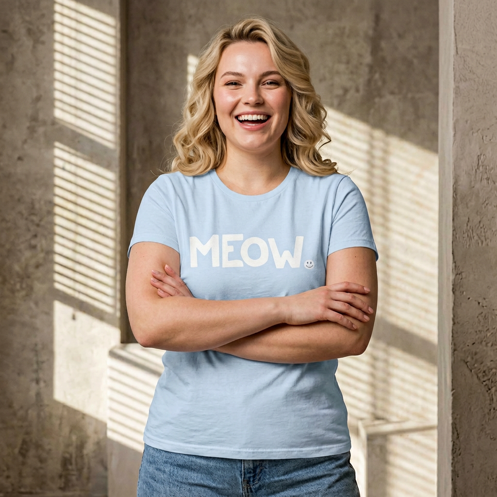 MEOW Happy Tee (Women's Tee)  T-Shirt  HAPPY TEES® BRAND