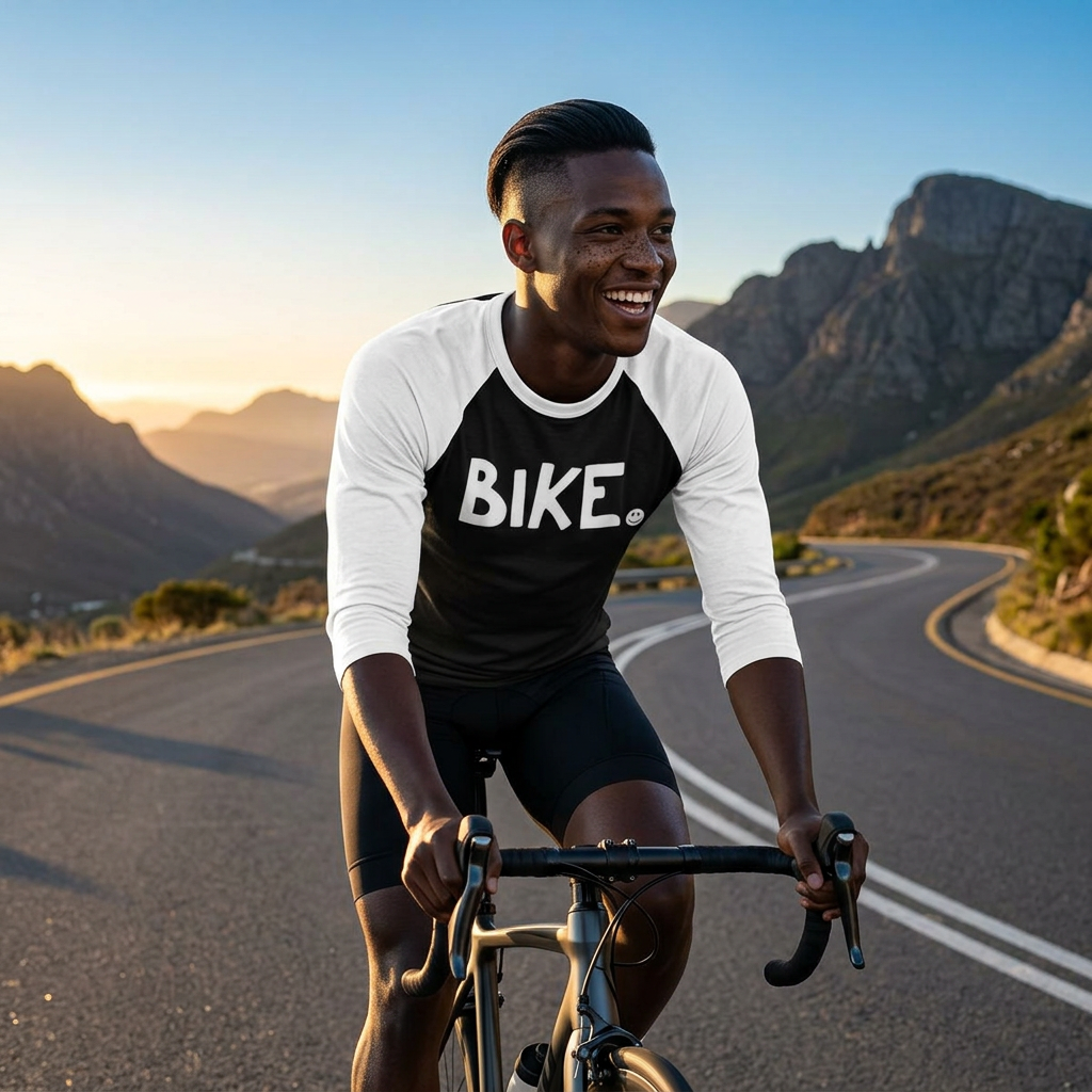 BIKE Happy Tee (Long Sleeve Raglan)  Long-sleeve  HAPPY TEES® BRAND