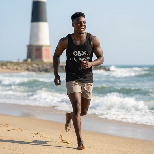 OBX Happy Tee (Tank Top, Silver)  Tank Top  HAPPY TEES® BRAND