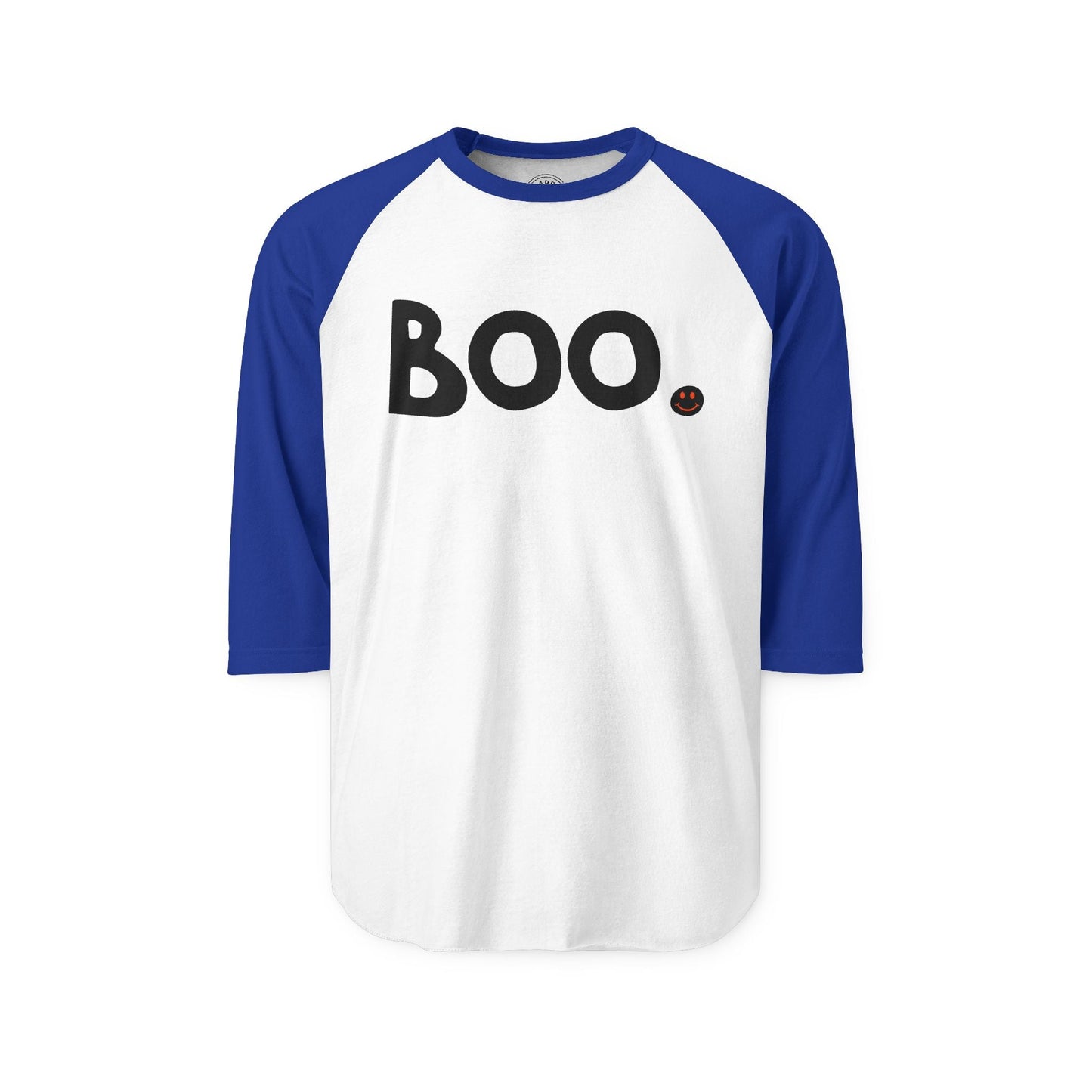BOO Happy Tee (Long Sleeve Raglan)  Long-sleeve 2XL / White/Royal HAPPY TEES® BRAND