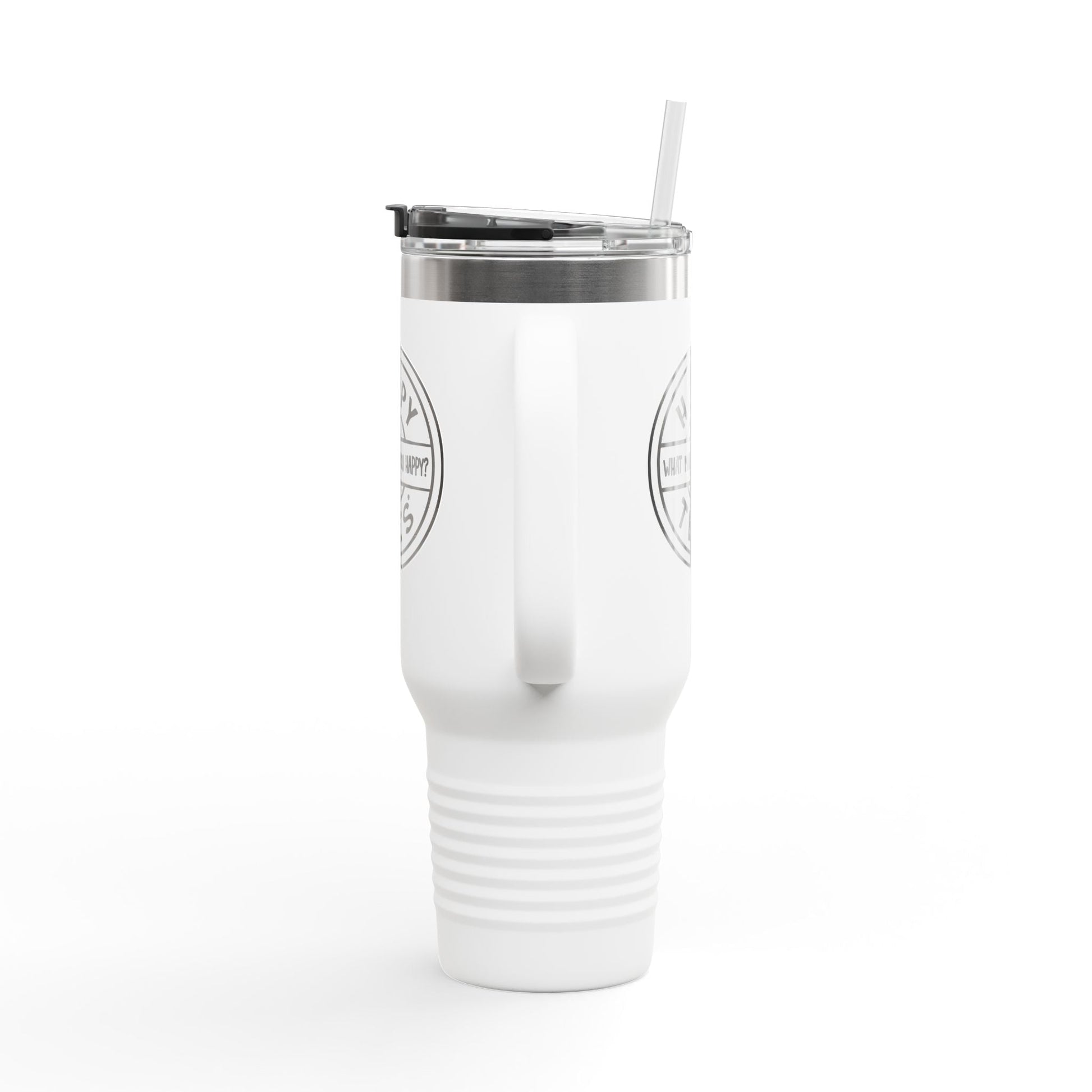 Happy Tees® Tumbler (black and white) Printify