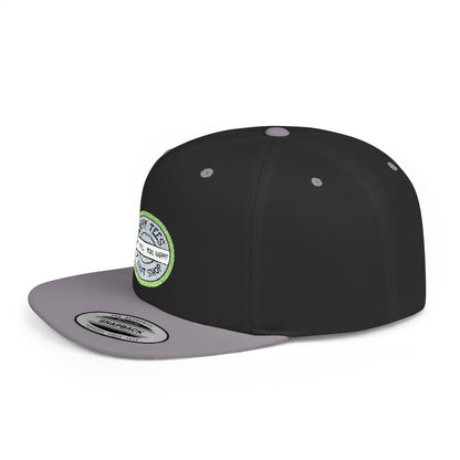 Happy Tees® Flat Bill Cap (Circular Logo T-Shirt Shop, Embroidery) - HAPPY TEES® BRAND