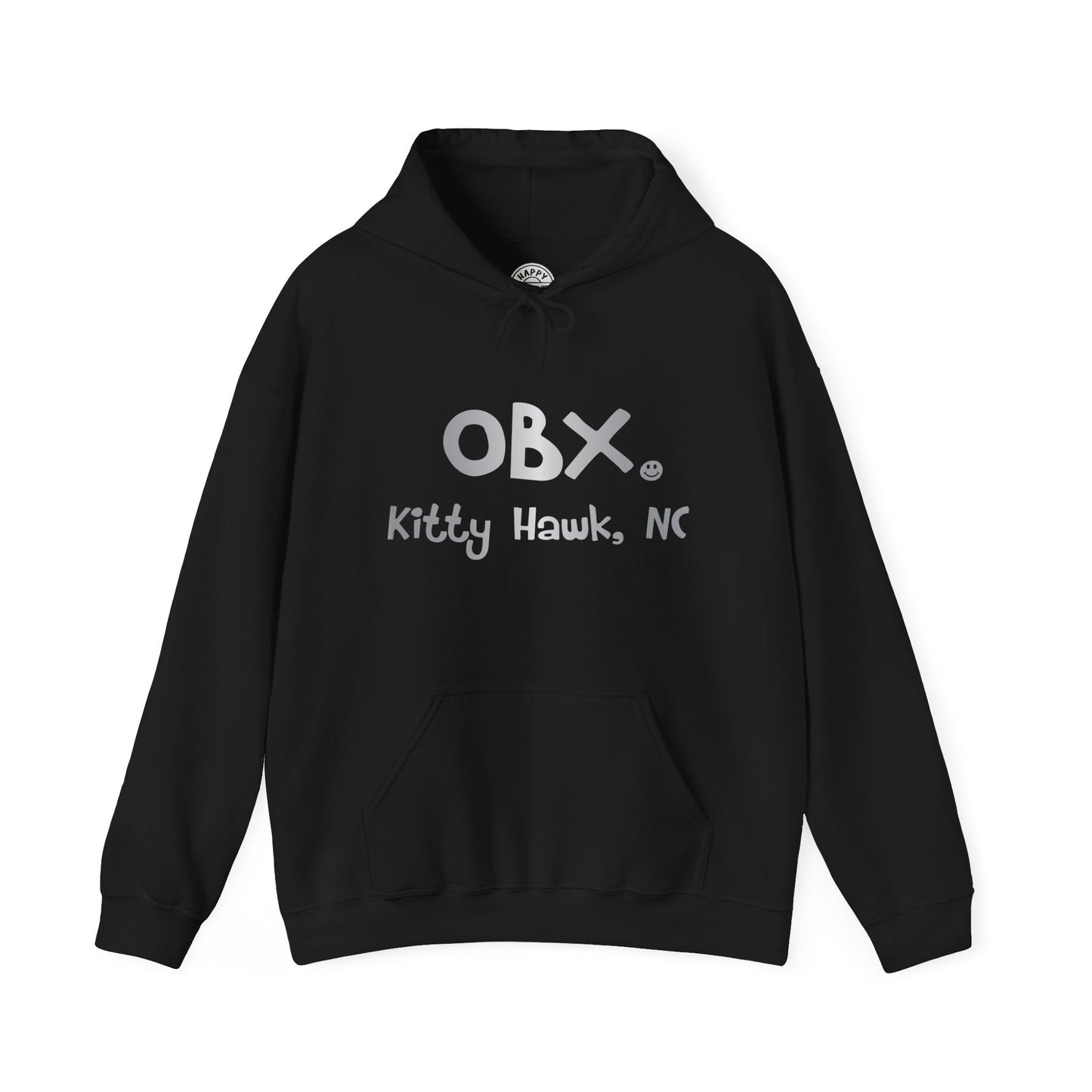 OBX Happy Tee (Hoodie, Silver) Printify