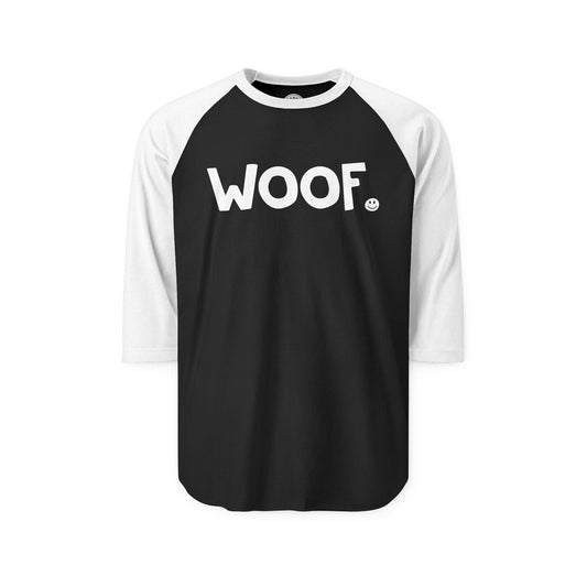 WOOF Happy Tee (Long Sleeve Raglan)  Long-sleeve 2XL / Black/White HAPPY TEES® BRAND