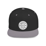 Happy Tees® Flat Bill Cap (Embroidery)  Hats One size / Black/Silver HAPPY TEES® BRAND
