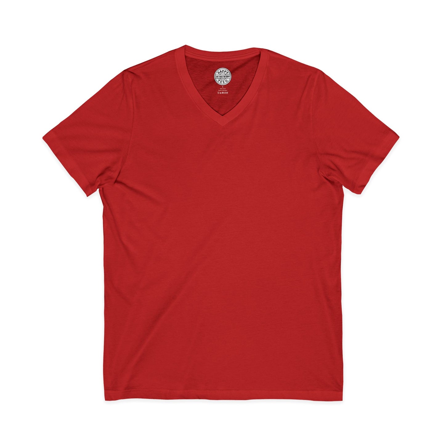 BASIC Happy Tee (V-Neck)  V-neck Red / 2XL HAPPY TEES® BRAND