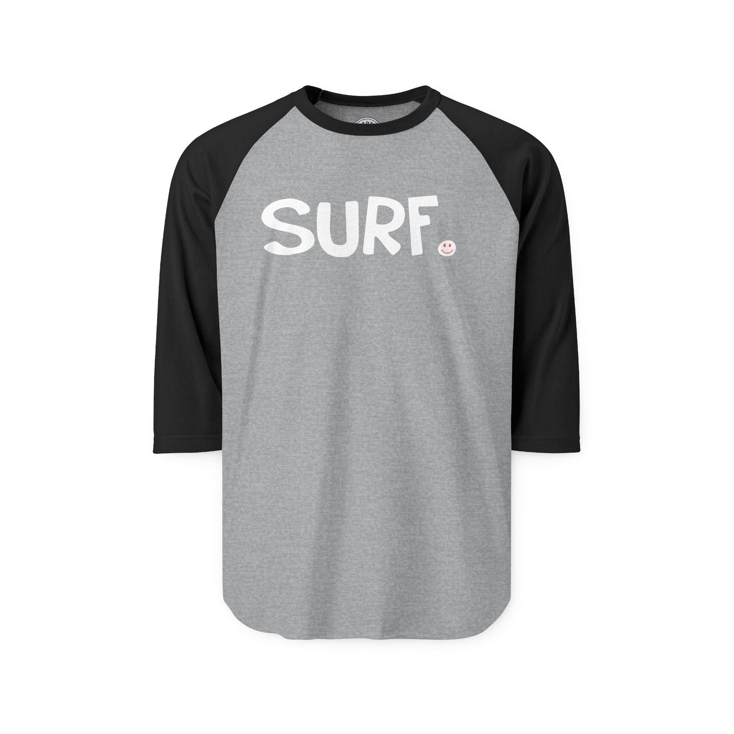 SURF Happy Tee (Long Sleeve Raglan)  Long-sleeve 2XL / Heather Grey/Black HAPPY TEES® BRAND