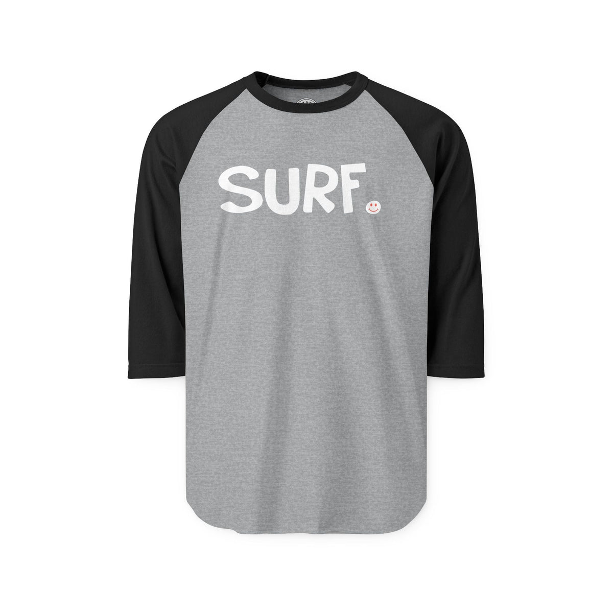 SURF Happy Tee (Long Sleeve Raglan)  Long-sleeve 2XL / Heather Grey/Black HAPPY TEES® BRAND