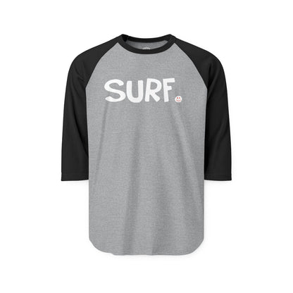 SURF Happy Tee (Long Sleeve Raglan)  Long-sleeve 2XL / Heather Grey/Black HAPPY TEES® BRAND