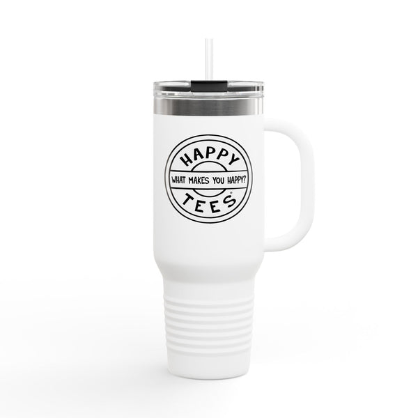 Happy Tees® Tumbler (black and white) Printify