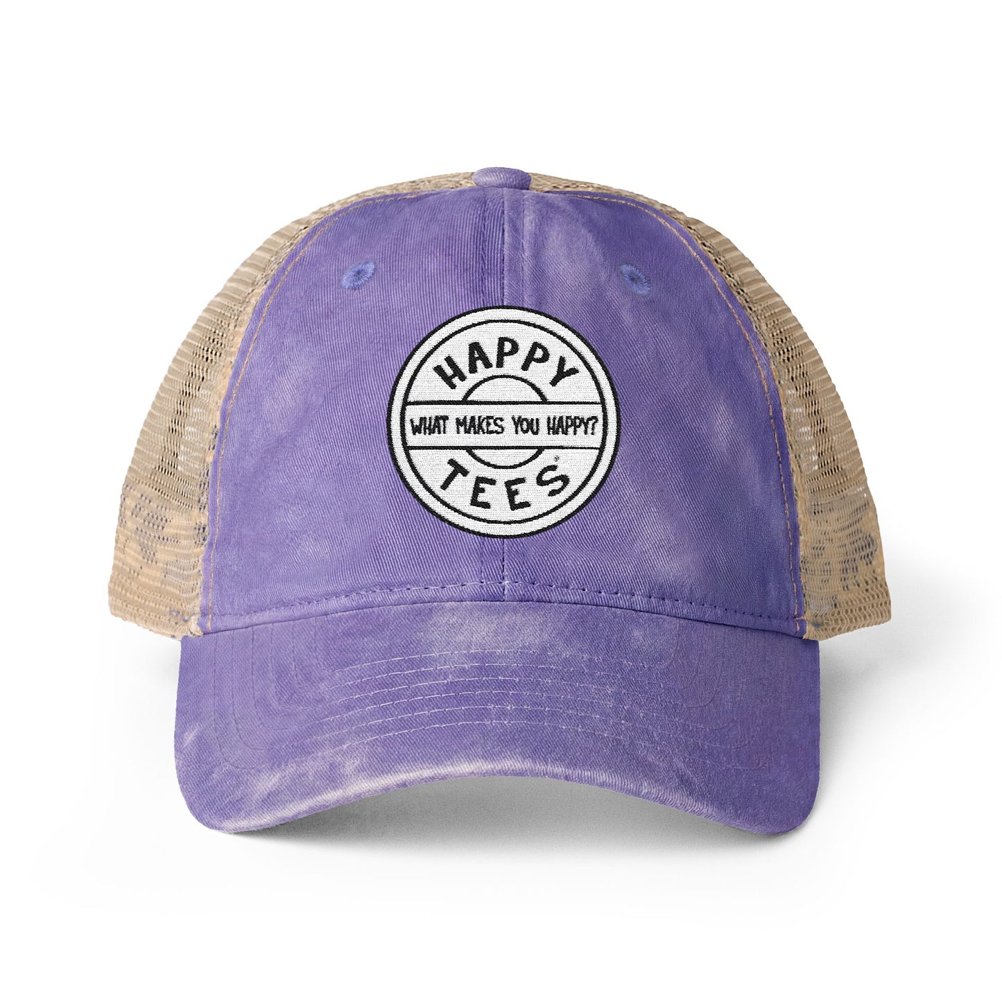Happy Tees® Cap (Women's Washed Mesh-Back, Embroidery)  Hats  HAPPY TEES® BRAND