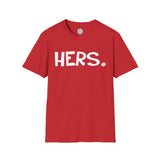 HERS Happy Tee (Red tee with white graphic) Printify