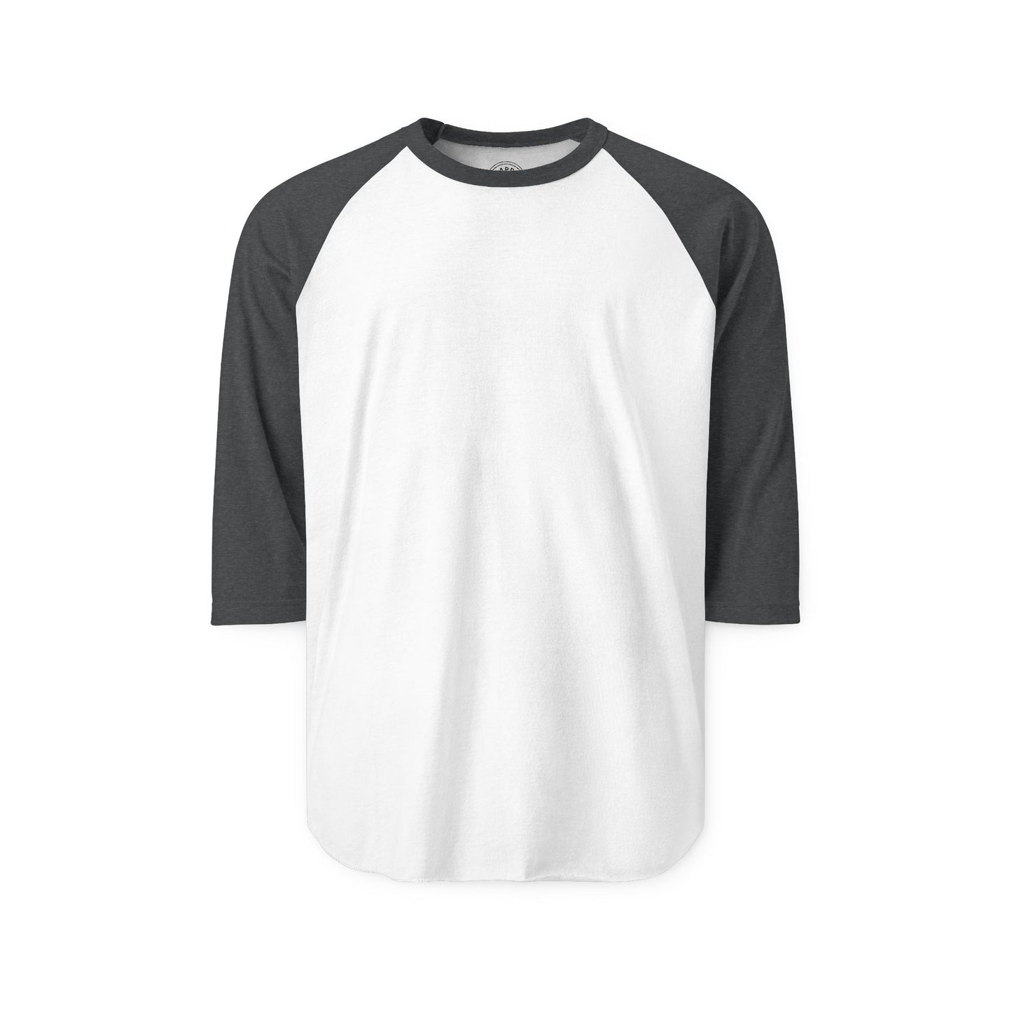 BASIC Happy Tee (Long Sleeve Raglan)  Long-sleeve 2XL / White/Heather Charcoal HAPPY TEES® BRAND