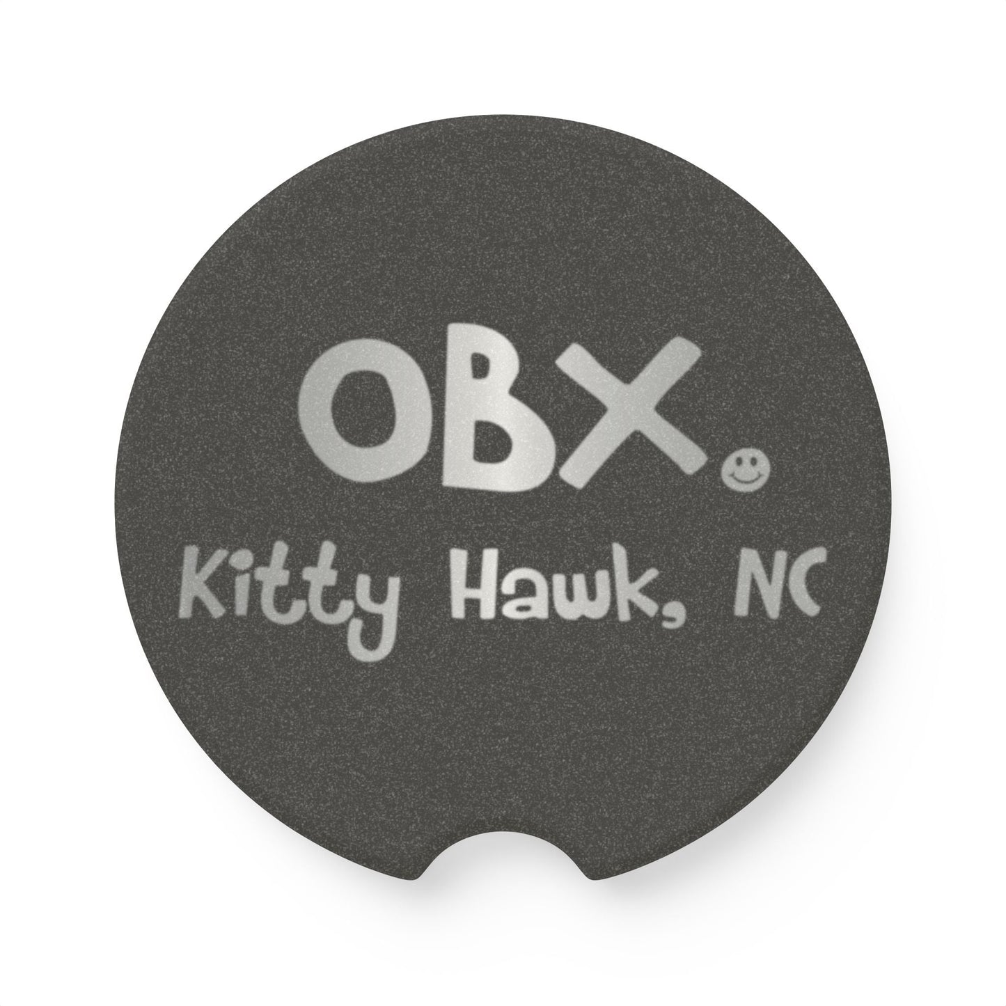 OBX Happy Tee (Car Coaster, Silver)  Home Decor  HAPPY TEES® BRAND