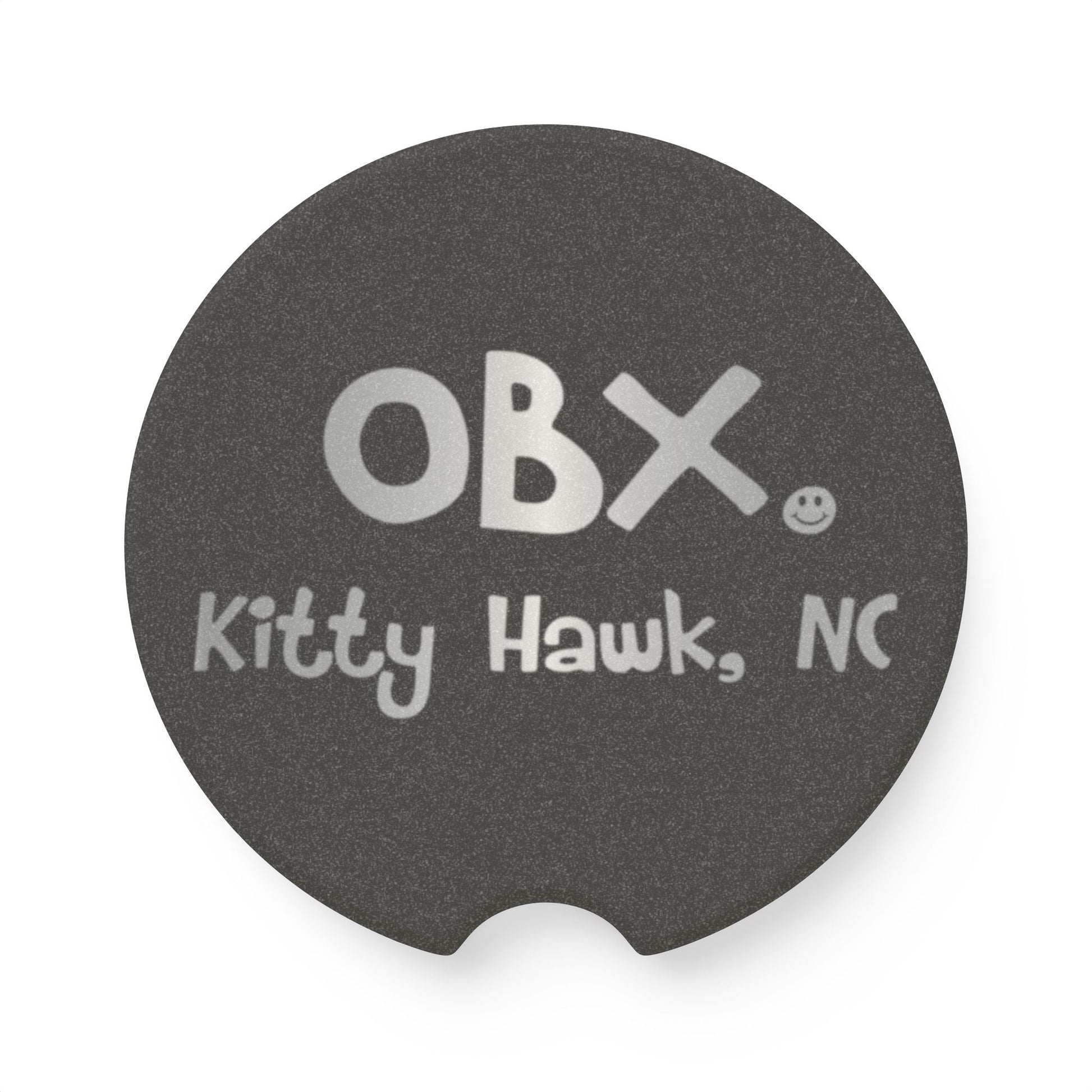 OBX Happy Tee (Car Coaster, Silver)  Home Decor  HAPPY TEES® BRAND