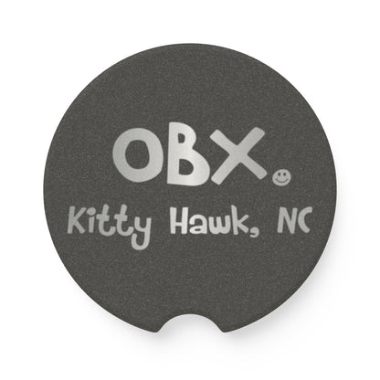 OBX Happy Tee (Car Coaster, Silver)  Home Decor  HAPPY TEES® BRAND
