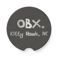 OBX Happy Tee (Car Coaster, Silver)  Home Decor  HAPPY TEES® BRAND