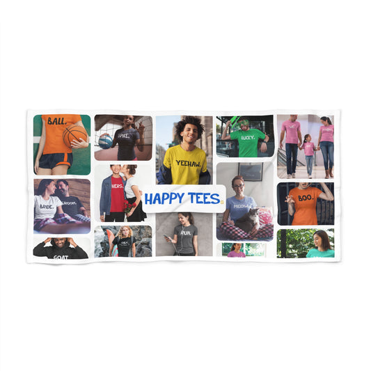 Happy Tees® Beach Towel (with collage of models)  Home Decor  HAPPY TEES® BRAND