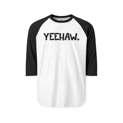 YEEHAW Happy Tee (Long Sleeve Raglan)  Long-sleeve 2XL / White/Black HAPPY TEES® BRAND