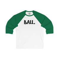 BALL Happy Tee (Long Sleeve Baseball Tee)  Long-sleeve White/ Kelly / 2XL HAPPY TEES® BRAND