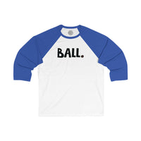 BALL Happy Tee (Long Sleeve Baseball Tee)  Long-sleeve White/True Royal / 2XL HAPPY TEES® BRAND