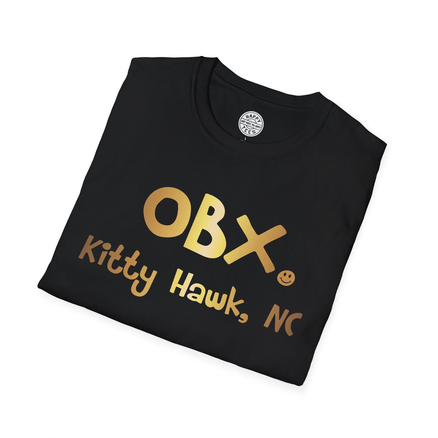 OBX Happy Tee (Gold)  T-Shirt  HAPPY TEES® BRAND