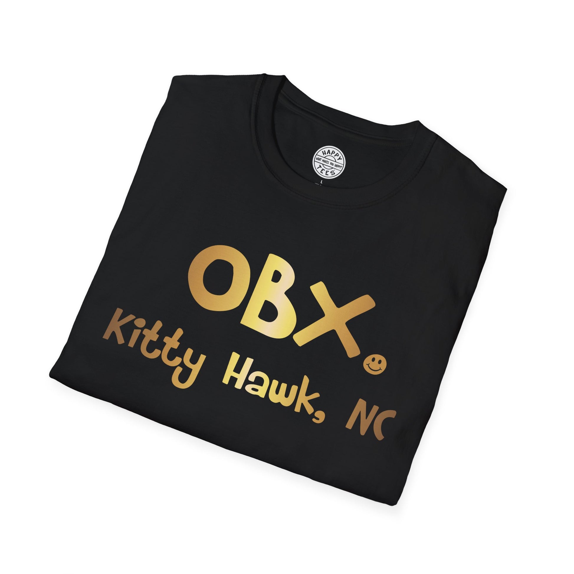 OBX Happy Tee (Gold)  T-Shirt  HAPPY TEES® BRAND