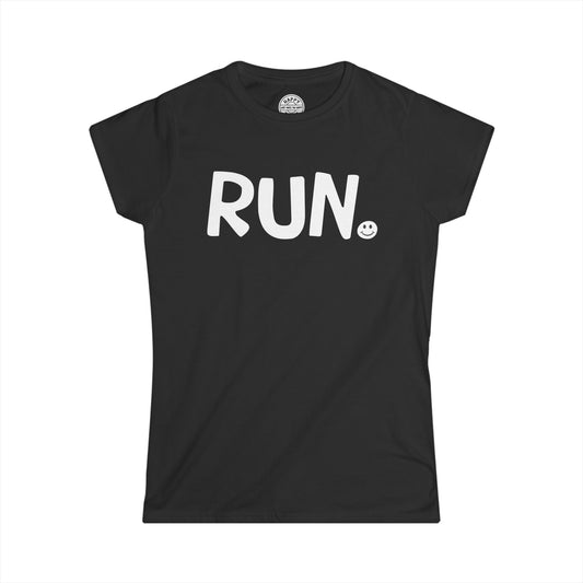RUN Happy Tee (Women's Tee)  T-Shirt  HAPPY TEES® BRAND